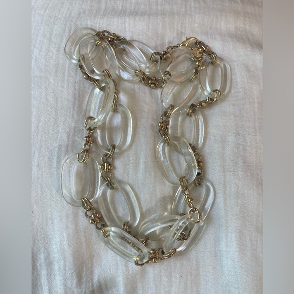 Talbots Clear Lucite Link Vintage Necklace‎ - Picture 1 of 5